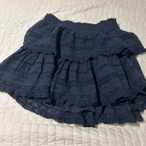 Loveshack Fancy Skirt Navy Eyelet Small